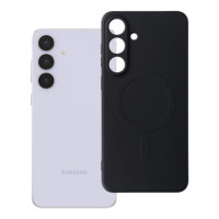 Case for Samsung S25 FE Silicone Mag Cover compatible with MagSafe (camera protection) black