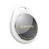 BOROFONE GPS Locator Tracker Tag white (UNIVERSAL for Apple Find + Android Find Hub)