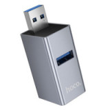 Adapter 3in1 (USB 2.0 x 2+USB 3.0) to USB-A Hoco HB54 szary