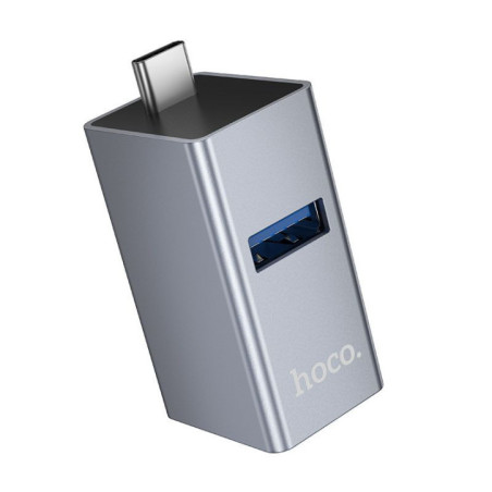 Adapter 3in1 (USB 2.0 x 2+USB 3.0) USB-C Hoco HB54 szary