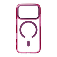 Case for iPhone 18 Pro / 17 Pro  Frame Clear Hybrid Mag Cover compatible with MagSafe dark cherry