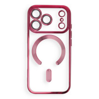 Case for iPhone 18 Pro / 17 Pro Electro Mag Cover compatible with MagSafe dark cherry