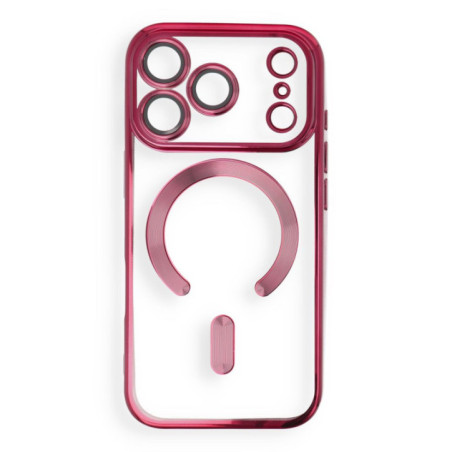 Case for iPhone 18 Pro / 17 Pro Electro Mag Cover compatible with MagSafe dark cherry