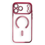 Case for iPhone 18 Pro Max / 17 Pro Max Electro Mag Cover compatible with MagSafe dark cherry