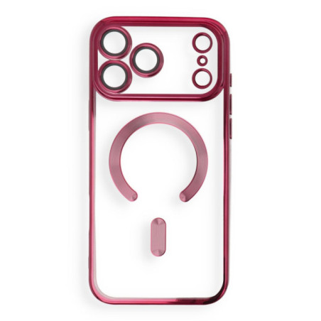 Case for iPhone 18 Pro Max / 17 Pro Max Electro Mag Cover compatible with MagSafe dark cherry