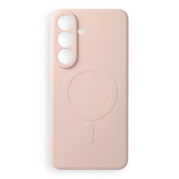 Case for Samsung S26 FE Silicone Mag Cover compatible with MagSafe (camera protection) pink
