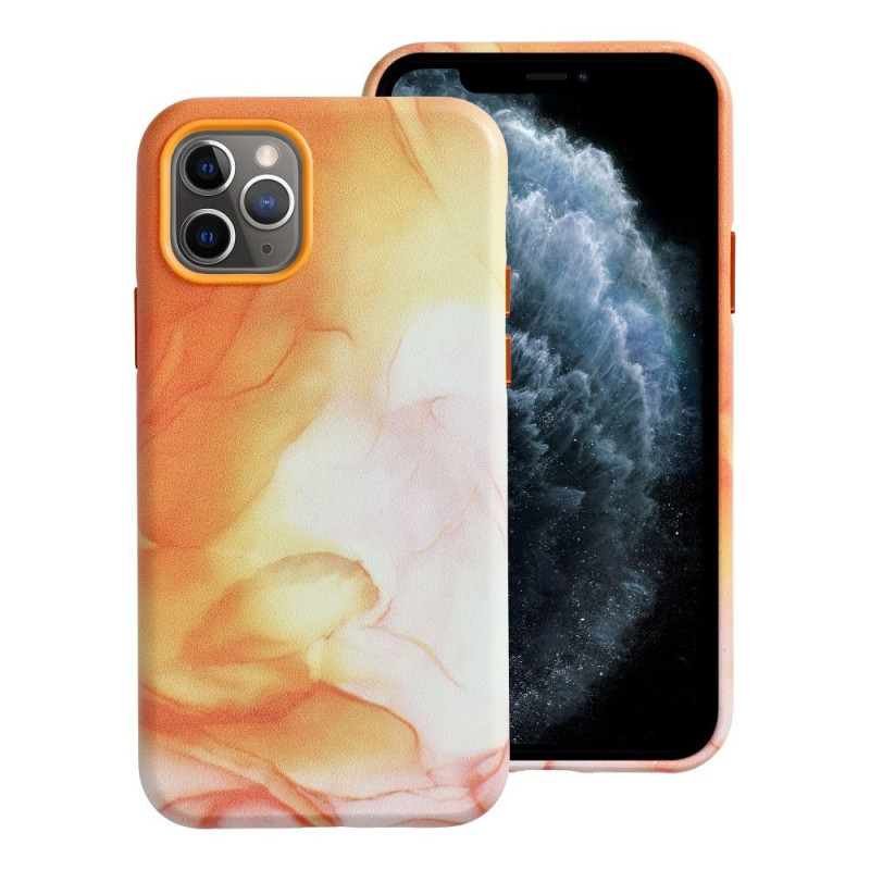 LEATHER MAG COVER case for IPHONE 11 Pro orange splash LEATHER MAG COVER case for IPHONE 11 Pro orange splash