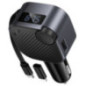 Car charger Hoco QC3.0 PD 45W with retractable cable and FM transmitter E167 black