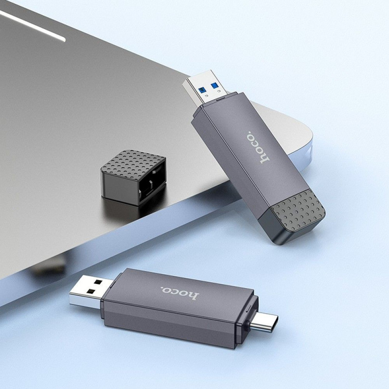 Hoco Kartenlesegerät 2in1 für microSD/SD USB-A + USB-C