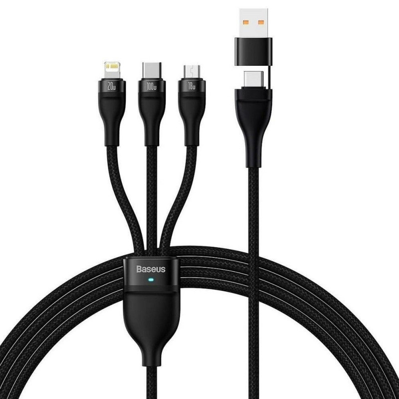 6in1-Kabel USB-C+USB-A >>> USB-C+Lightning+microUSB 20W 100cm BASEUS