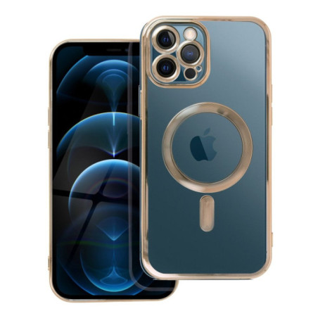 Case for iPhone 12 PRO MAX Electro Mag Cover compatible with MagSafe gold