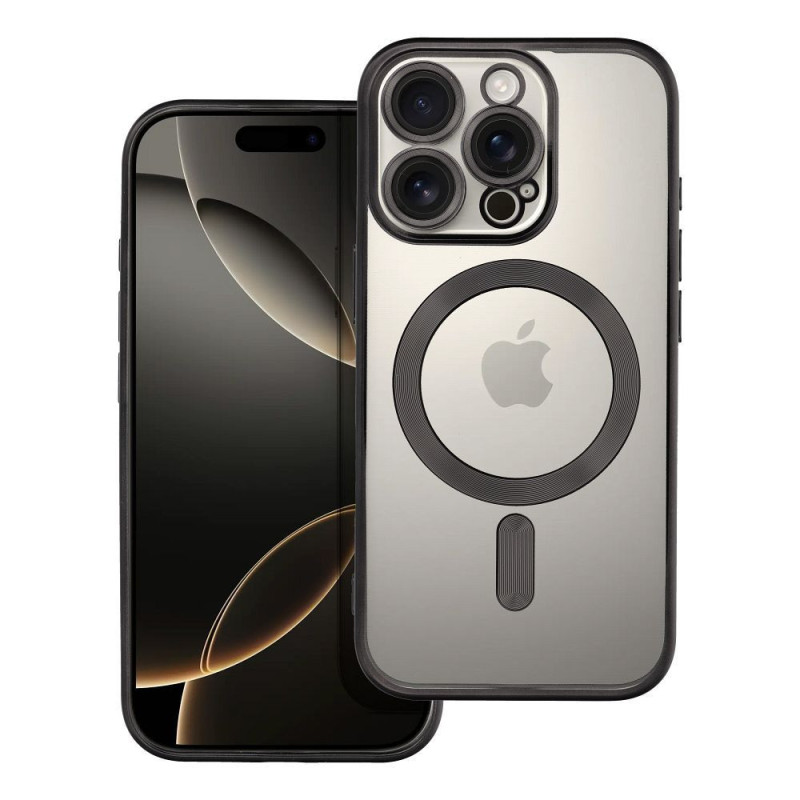 Case for iPhone 16 PRO Electro Mag Cover compatible with MagSafe black Case for iPhone 16 PRO Electro Mag Cover compatible with MagSafe black