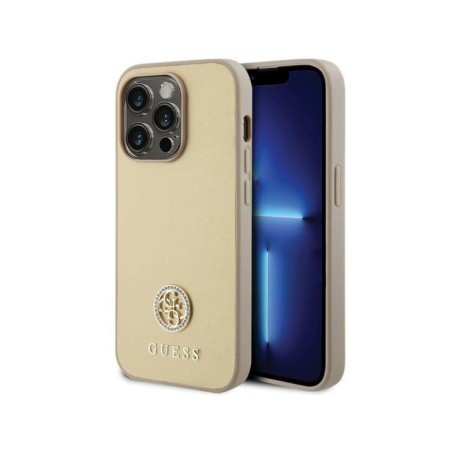 GUESS case for IPHONE 15 Pro GUHCP15LPS4DGPD (Strass Metal Logo) gold