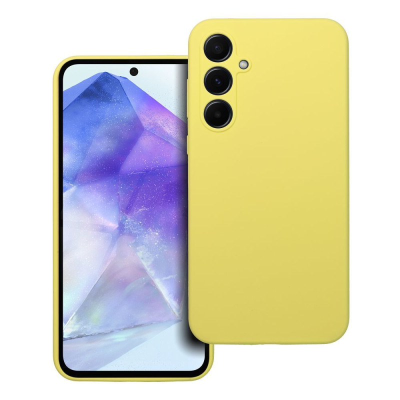 Case for Samsung A55 5G Silicone 2mm (camera protection) yellow Case for Samsung A55 5G Silicone 2mm (camera protection) yellow