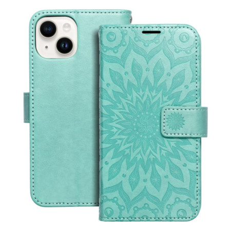 Flip case for iPhone 14 Mezzo Book mandala green