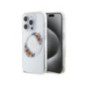 GUESS case for IPHONE 15 Pro Max compatible with MagSafe GUHMP15XHFWFCT (Flowers Wreath) transparent