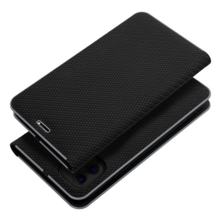 Flip case for iPhone 16 PLUS Luna Book Carbon black