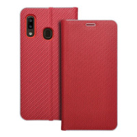 Flip case for Samsung A20e Luna Book Carbon red