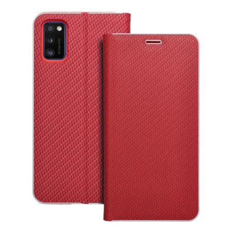 Flip case for Samsung A41 Luna Book Carbon red