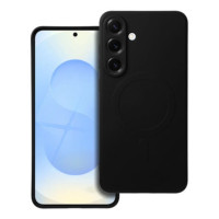 Case for Samsung S25 PLUS Silicone Mag Cover compatible with MagSafe (camera protection) black
