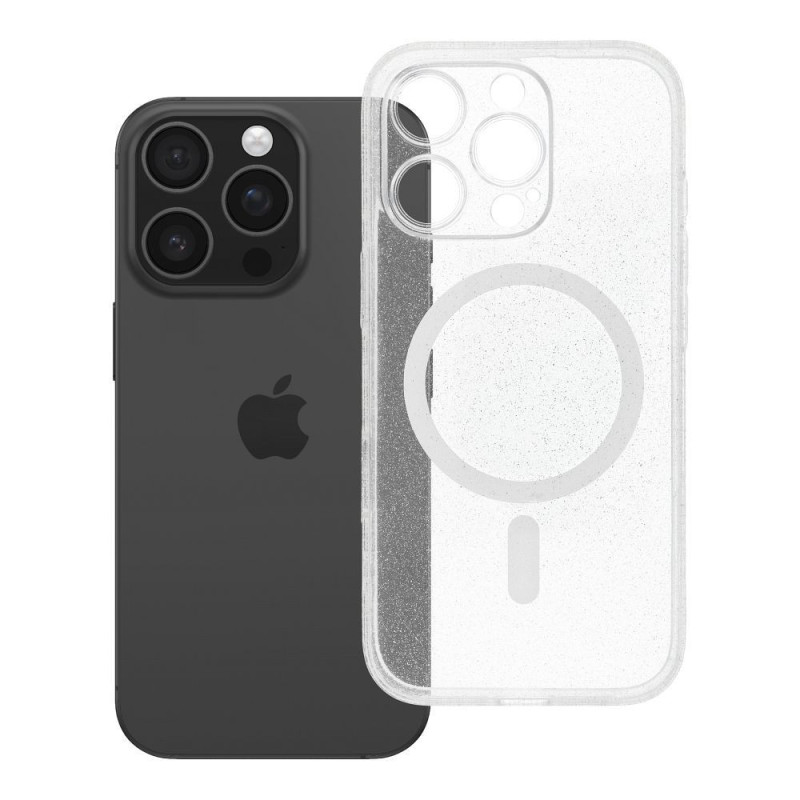 Case for iPhone 16 PRO Clear Mag Cover - Glitter (STR / CAMERA PROTECTION) compatible with MagSafe transparent glitter Case for iPhone 16 PRO Clear Mag Cover - Glitter (STR / CAMERA PROTECTION) compatible with MagSafe transparent glitter