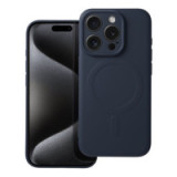 Case for iPhone 15 PRO Silicone Mag Cover compatible with MagSafe (camera protection) titanium blue