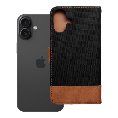 Flip case for iPhone 16 PLUS Jeans Book black