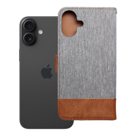 Flip case for iPhone 16 PLUS Jeans Book gray