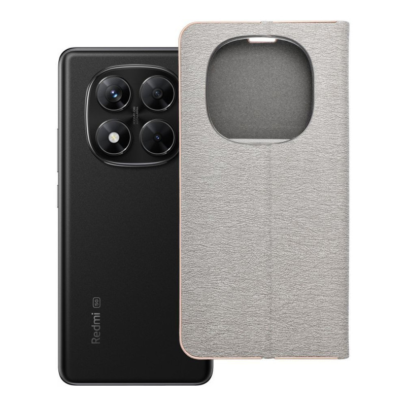 Flip case for Xiaomi Redmi NOTE 14 PRO 5G / 14 PRO PLUS 5G Luna Book Gold silver