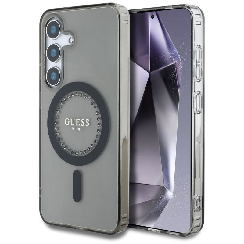 GUESS case for SAMSUNG S25 GUHMS25SPFTDTEK (Magnetic IML Rhinestones) black