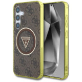 GUESS case for SAMSUNG S25 GUHMS25SHG4PRTGW (Magnetic IML Metal Glitter 4G Circle Triangle) brown