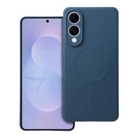 Case for Samsung S25 EDGE Silicone Mag Cover compatible with MagSafe (camera protection) blue