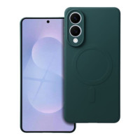 Case for Samsung S25 EDGE Silicone Mag Cover compatible with MagSafe (camera protection) dark green