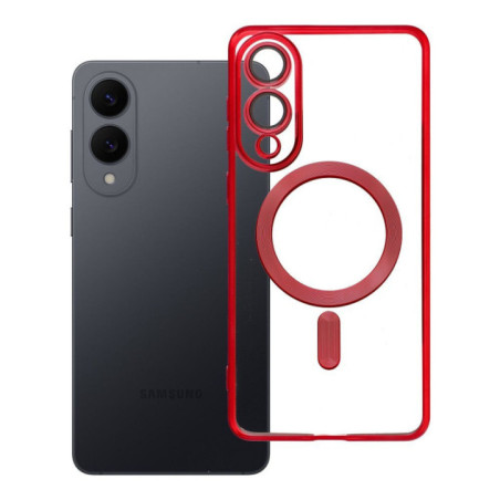 Case for Samsung S25 EDGE Electro Mag Cover compatible with MagSafe red
