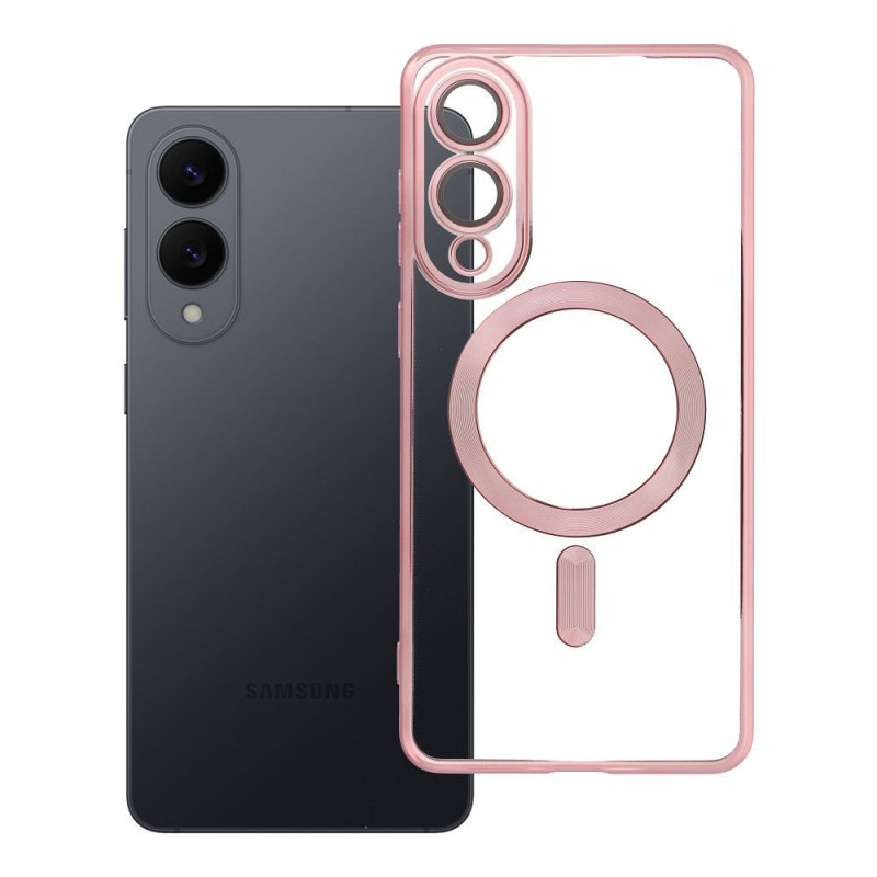 Case for Samsung S25 EDGE Electro Mag Cover compatible with MagSafe rose-gold