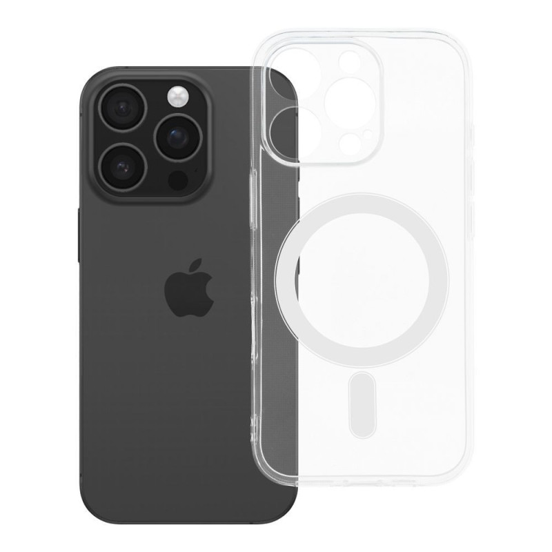 Case for iPhone 16 PRO Clear Case 2 mm Mag Cover compatible with MagSafe (camera protection) transparent