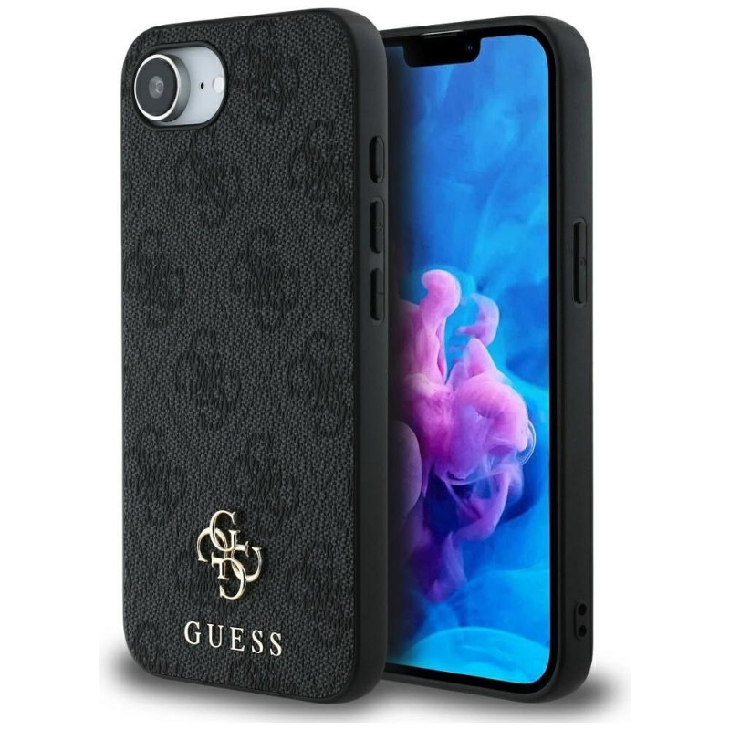 GUESS case for IPHONE 16e (SE 4 2025) compatible with MagSafe GUHMPSE4P4SM4MK (PU 4G Small 4G and Classic) black