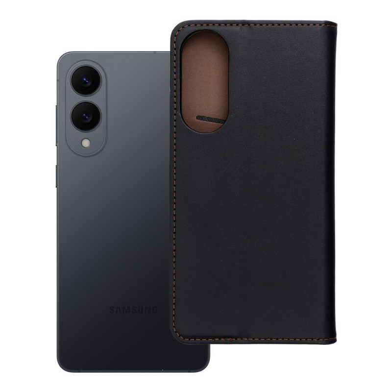 Flip case for Samsung S25 EDGE Smart Pro Book leather black