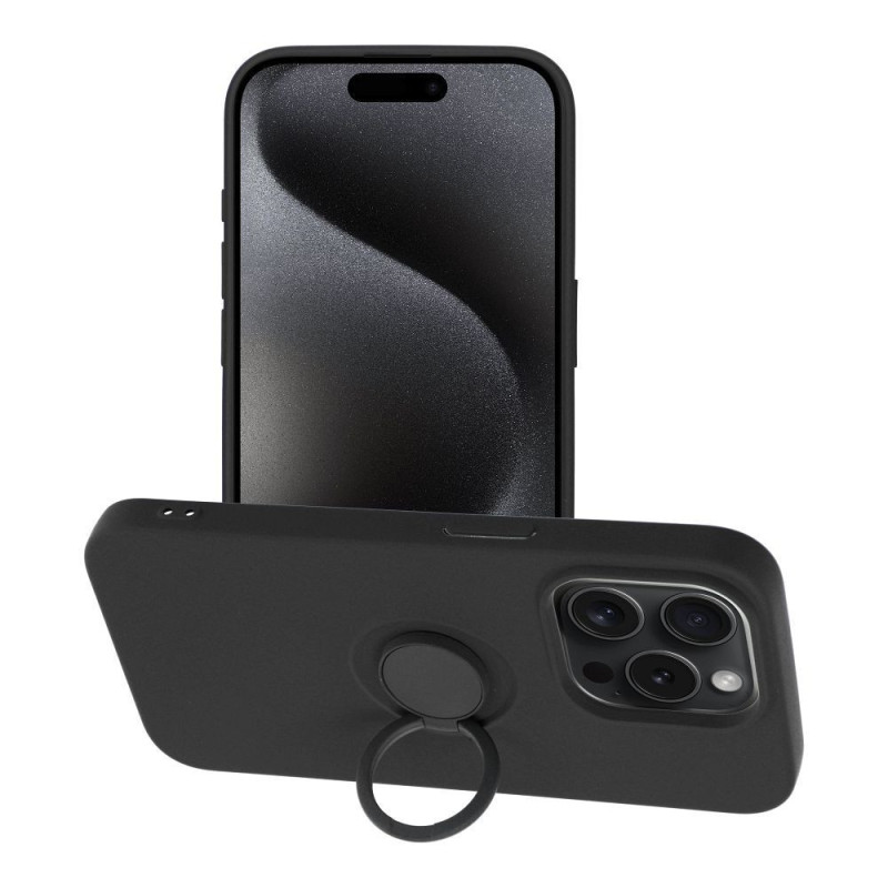 Case for iPhone 15 PRO Silicone Ring black Case for iPhone 15 PRO Silicone Ring black
