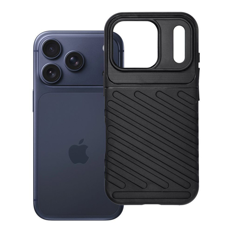 Case for iPhone 17 Pro / 18 Pro (low camera edge) Thunder black