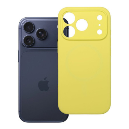 Case for iPhone 17 Pro / 18 Pro (low camera edge) Silicone 2mm (camera protection) compatible with MagSafe yellow