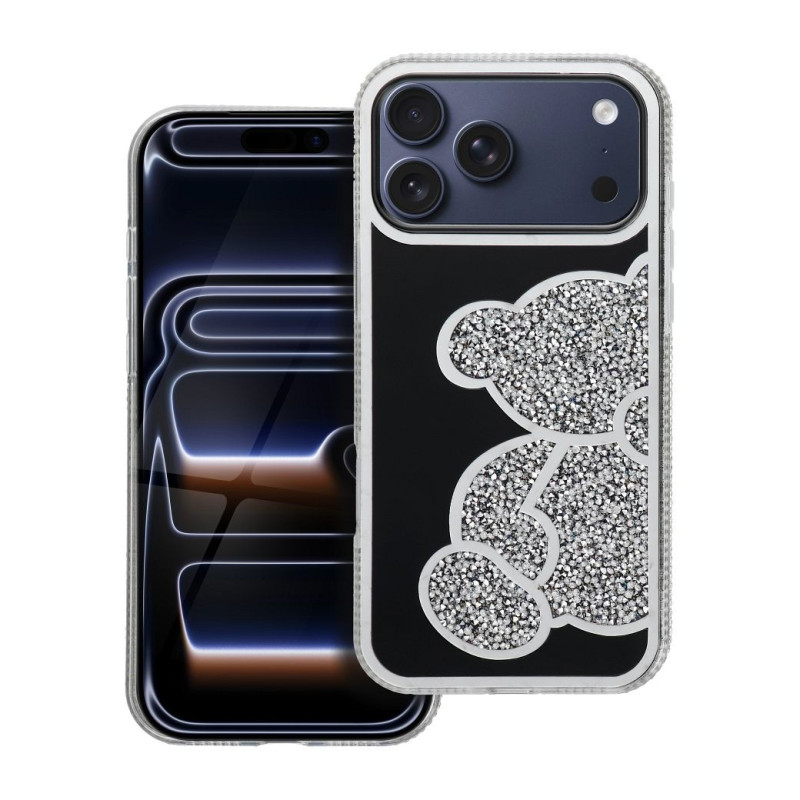 Case for iPhone 17 Pro Max / 18 Pro Max (low camera edge) Teddy Bear silver Case for iPhone 17 Pro Max / 18 Pro Max (low camera edge) Teddy Bear silver