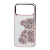 Case for iPhone 17 Pro Max / 18 Pro Max (low camera edge) Teddy Bear pink
