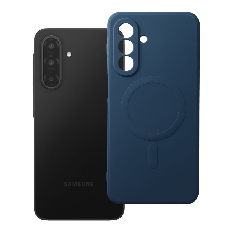 Case for Samsung A17 / A18 Silicone Mag Cover compatible with MagSafe (camera protection) blue