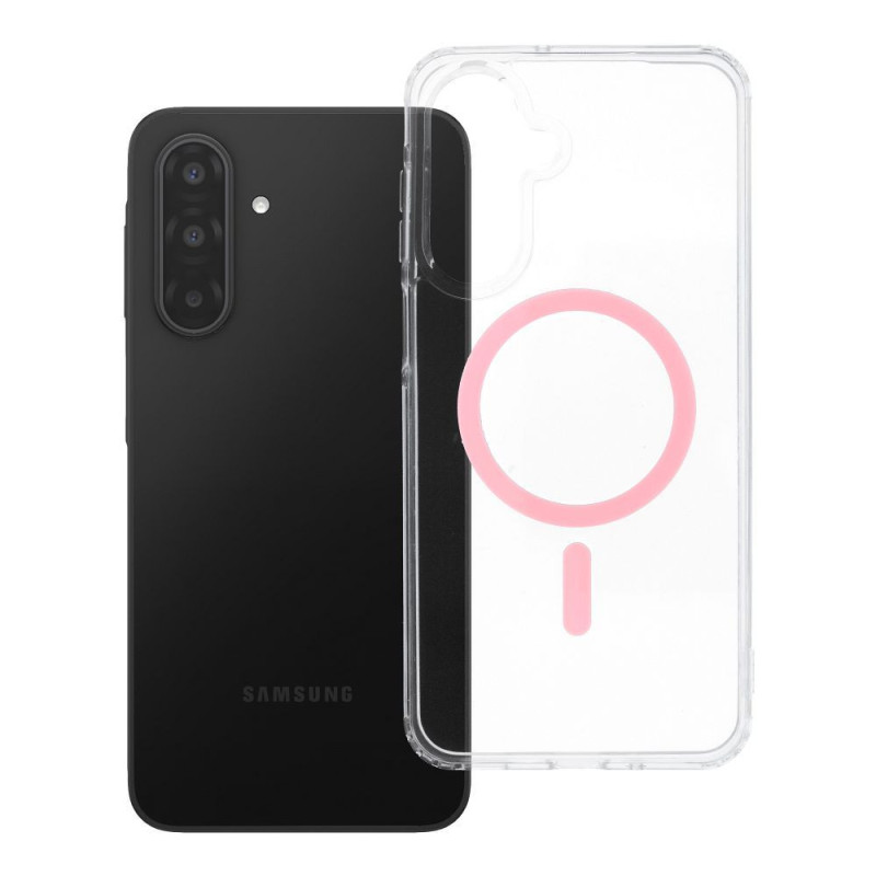 Case for Samsung A17 / A18 Drop Glue Colorful Ring Mag Cover compatible with MagSafe pink Case for Samsung A17 / A18 Drop Glue Colorful Ring Mag Cover compatible with MagSafe pink