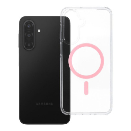 Case for Samsung A17 / A18 Drop Glue Colorful Ring Mag Cover compatible with MagSafe pink