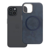 Case for iPhone 15 Gentleman Mag Cover compatible with MagSafe navy blue