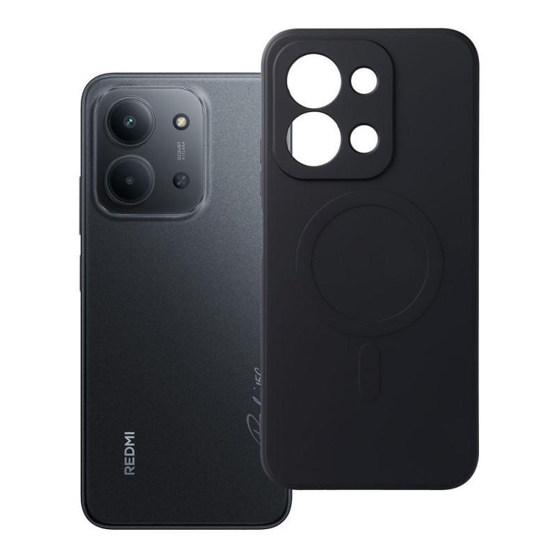 Case for Xiaomi Redmi 15C (173,16 x 81,07 x 8,2) Silicone Mag Cover compatible with MagSafe (camera protection) black