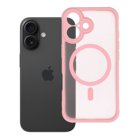 Case for iPhone 16 Full Matte Mag Cover compatible with MagSafe light pink