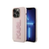 KARL LAGERFELD case for IPHONE 15 Pro KLHCP15L3DMBKCP (3D Logo Glitter) pink